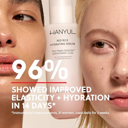 HANYUL Red Rice Hydrating Serum with Vegan Ceramide &amp; Squalane | Korean Face Serum for Plumping Hydration, Radiant Skin Glow, Slow Aging, Firming &amp; Barrier Support | For All Skin Types