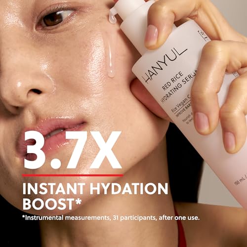 HANYUL Red Rice Hydrating Serum with Vegan Ceramide &amp; Squalane | Korean Face Serum for Plumping Hydration, Radiant Skin Glow, Slow Aging, Firming &amp; Barrier Support | For All Skin Types
