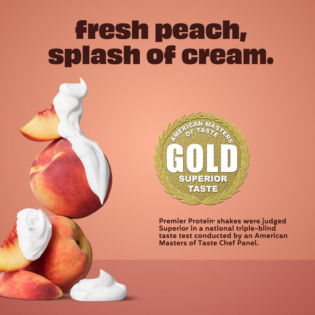 Premier Protein 30g High Protein Shake, Peaches & Cream, 12 Pack