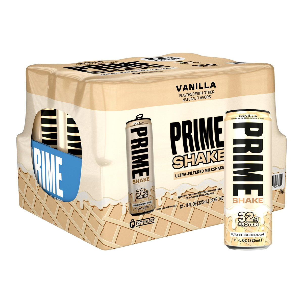 PRIME Shakes, Cookies & Cream, 32g Protein Shake for Muscle Support & Recovery, Ultra-Filtered Milk, Lactose Free, Low Sugar, Low Calorie, Ready to Drink, 11 fl oz, 12 Pack